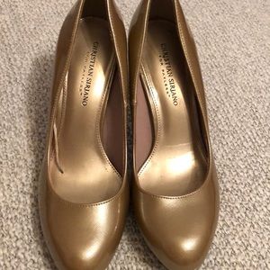 Christian Siriano Metallic Gold Pumps